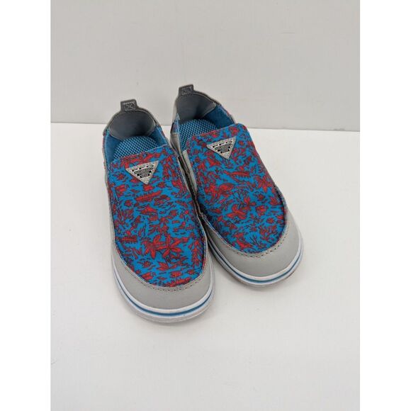 Columbia Other - Columbia PFG Bahama Youth Boys Boat Shoes Blue Grey Red Slip On Sneaker Size 3